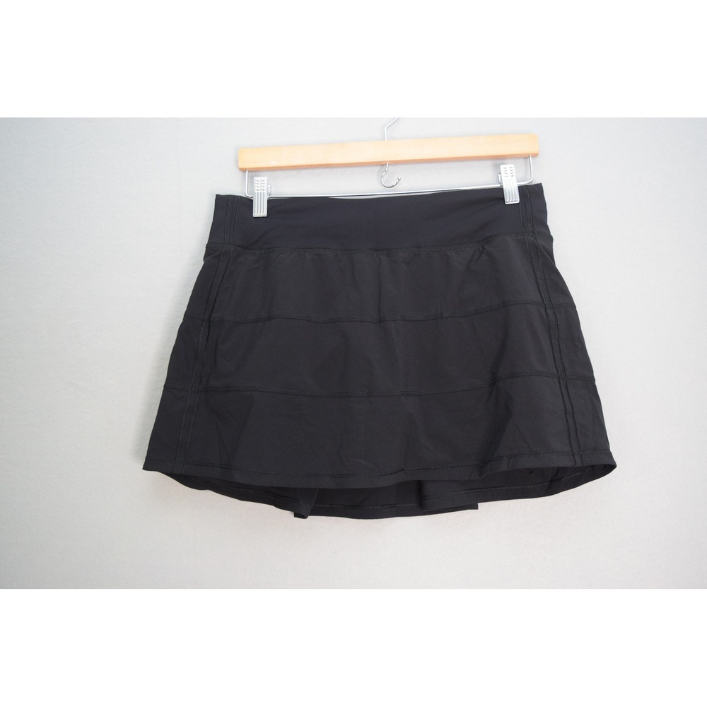 Lululemon Pace Rival Skirt 8 Black Tall 15" Pleated Athletic Women Tennis Golf